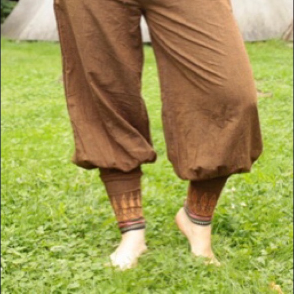 Tribal Indian copper harem pants with embroidery - Picture 2 of 10